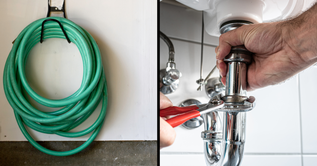 Use a Garden Hose To Flush The Sink's Drain