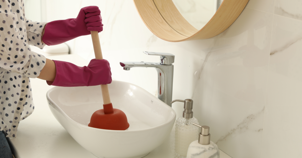 Unclog a sink with a plunger