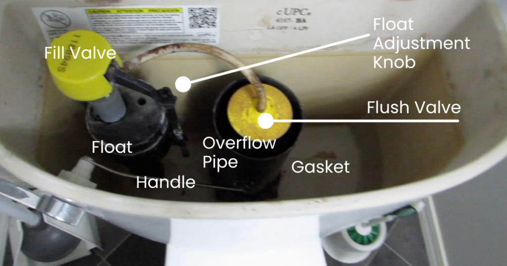 Toilet tank with flush valve